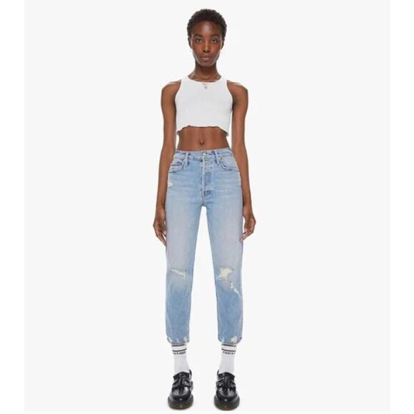 MOTHER Denim - Mother Jean Women 26 Superior The Tomcat The Confession Straight Blue Distressed